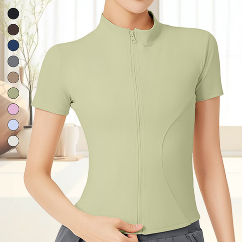 Motion Short-Sleeve Zip Top